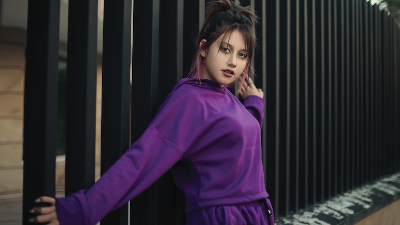 Tenue violette tendance K-pop