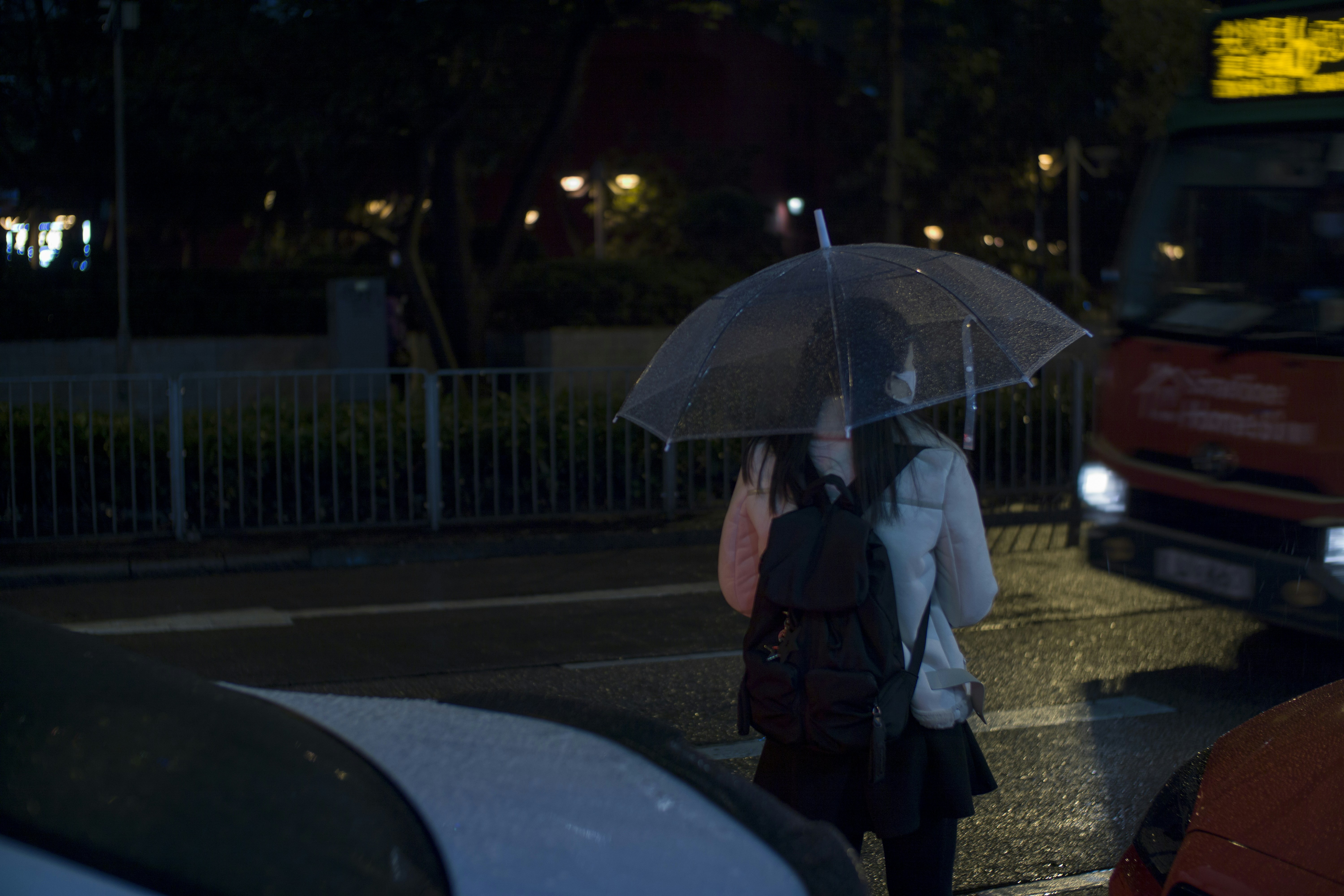 a woman walking down a street holding an umbrella