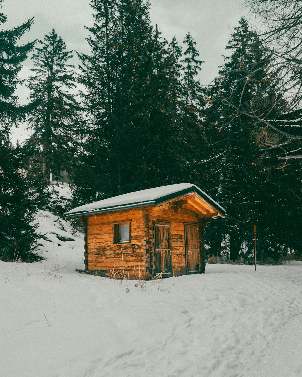 a house covered in snow