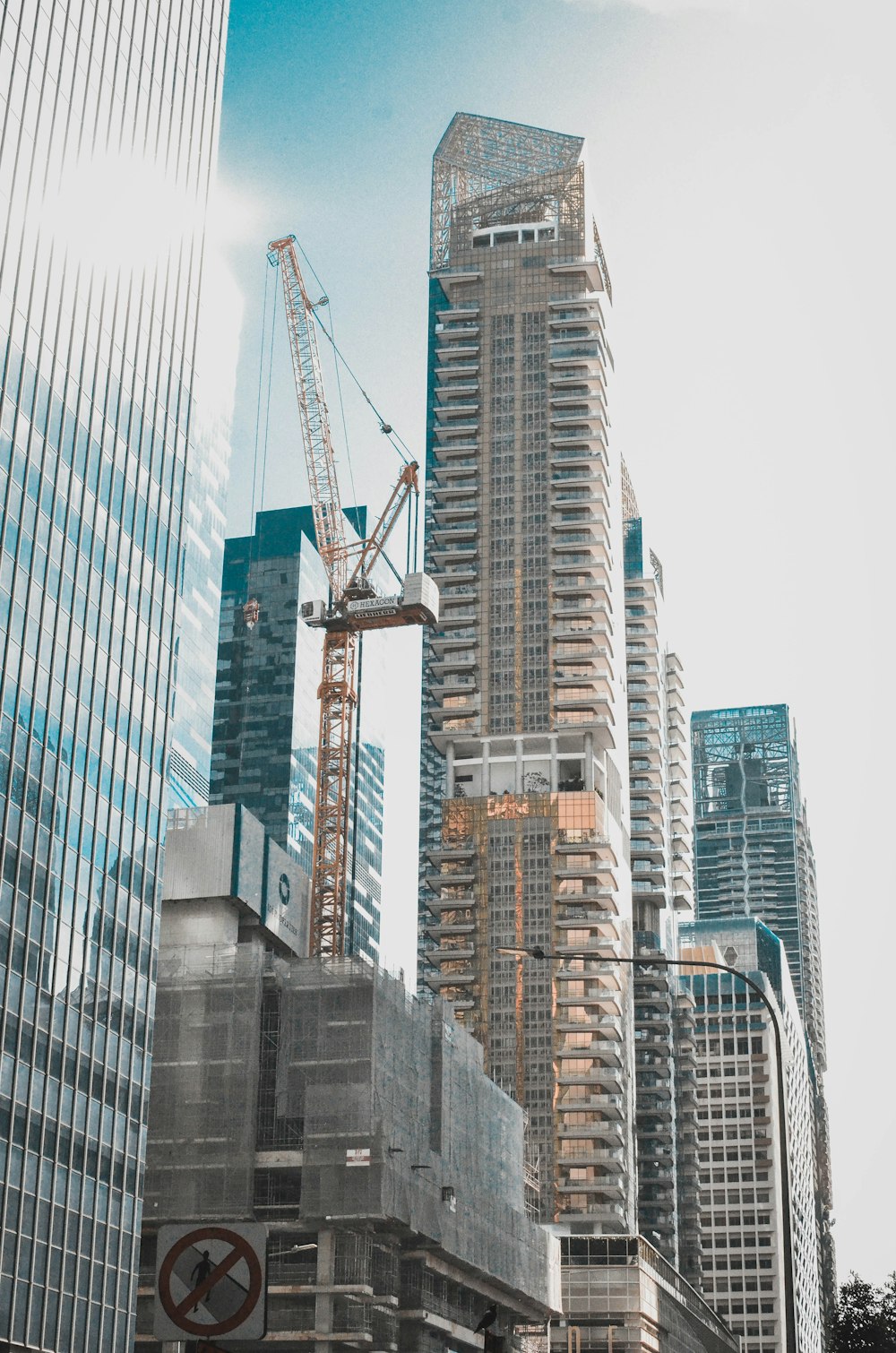 a construction site in the middle of a city