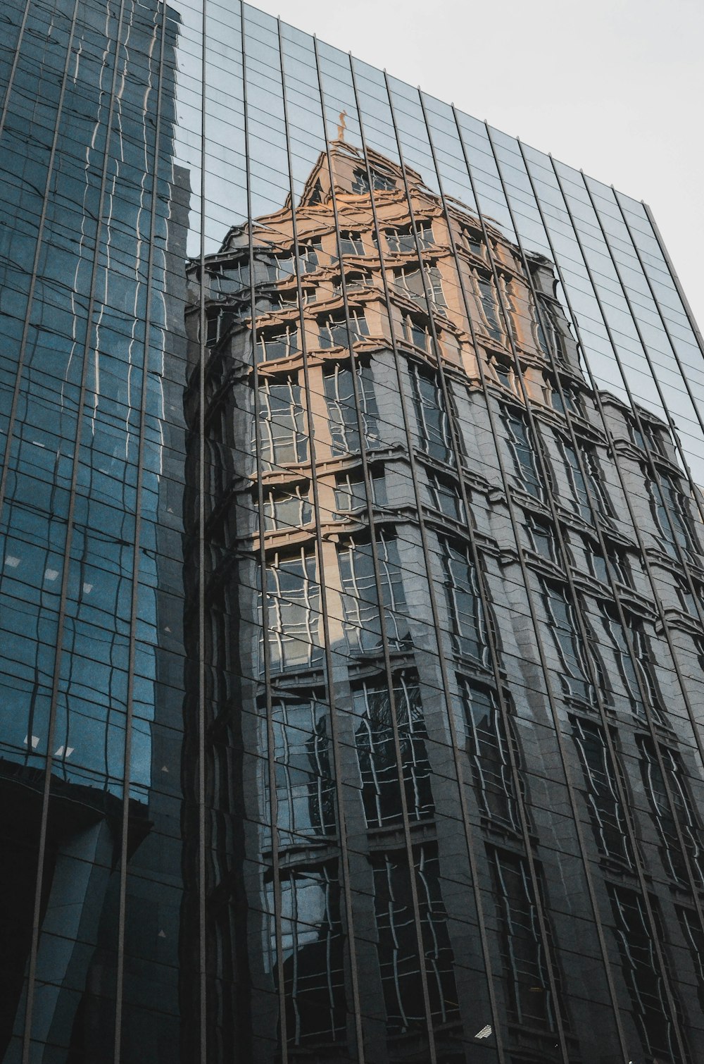 a very tall building with a clock on it's side