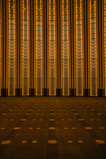 a large room with a lot of windows in it