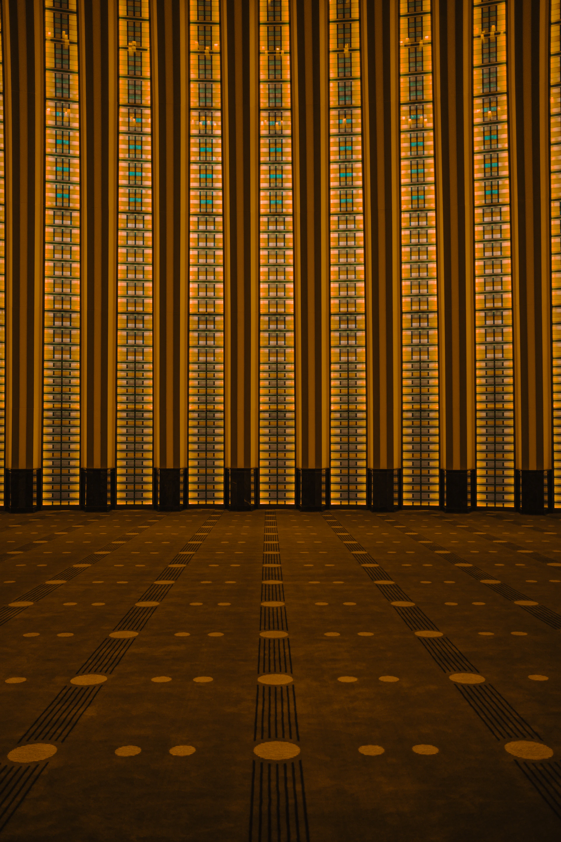 a large room with a lot of windows in it