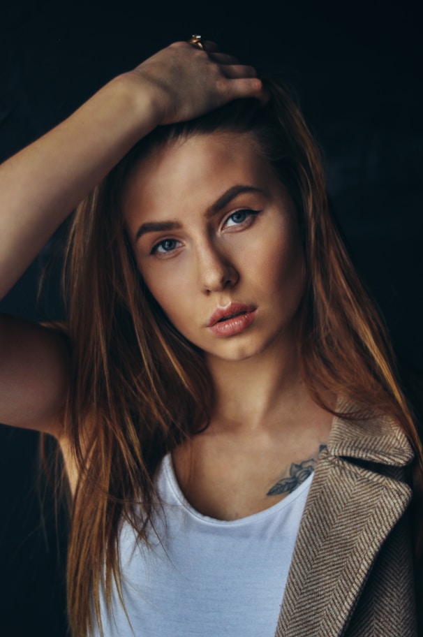 a woman looking at the camera