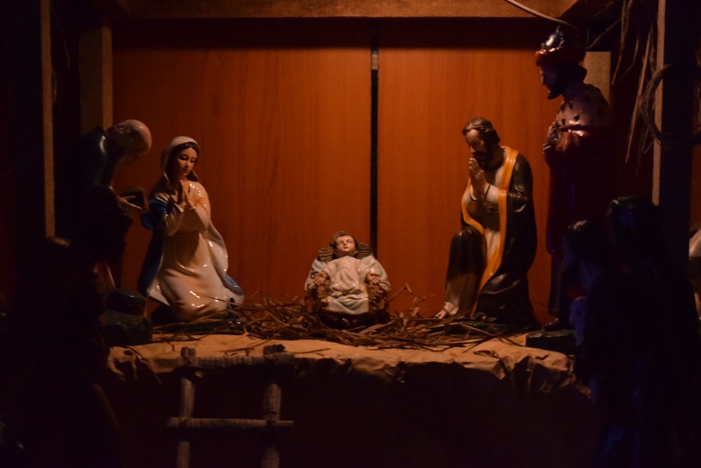 a nativity scene of a baby jesus in the manger scene
