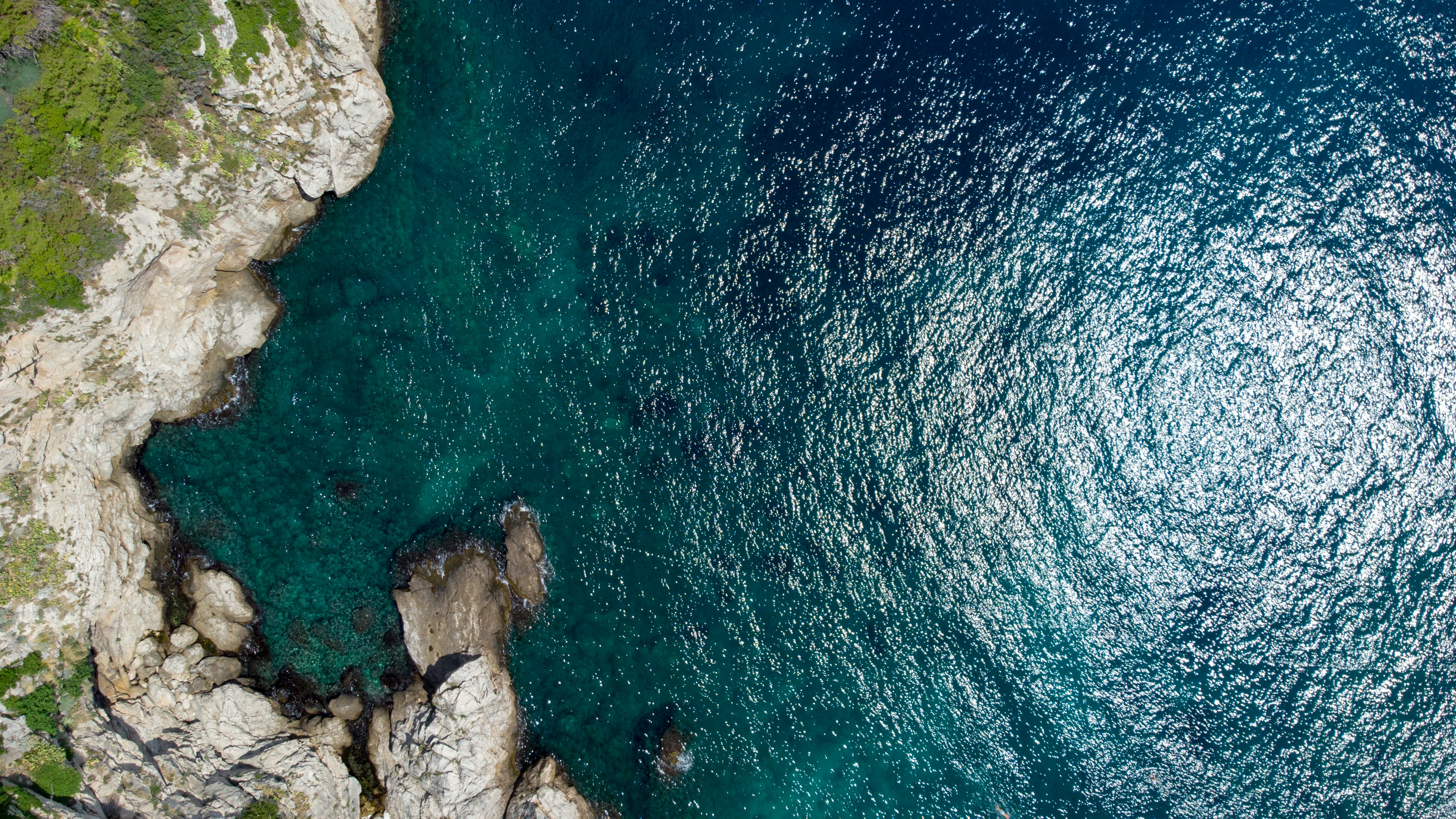 An aerial view of a body of water