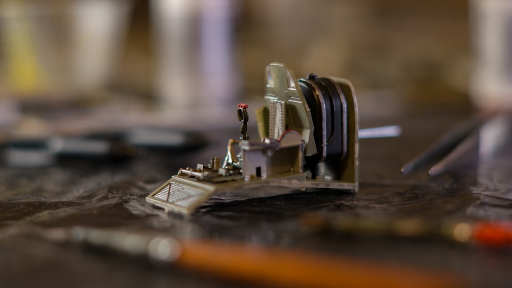 a close up of a machine on a table