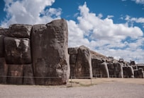 a group of large rocks sitting next to each other