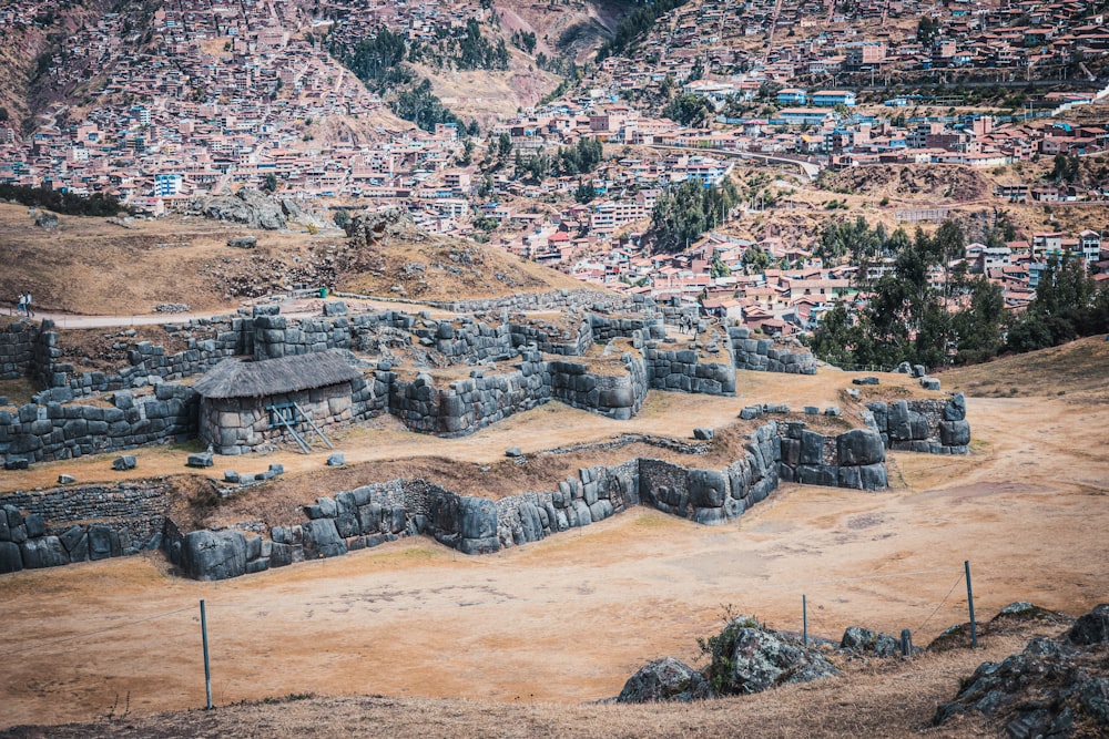 a view of a city from a hill