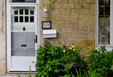 a white door with a number 35 on it
