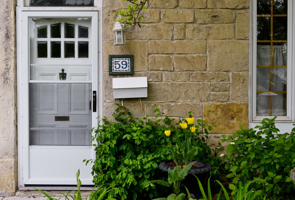 a white door with a number 35 on it