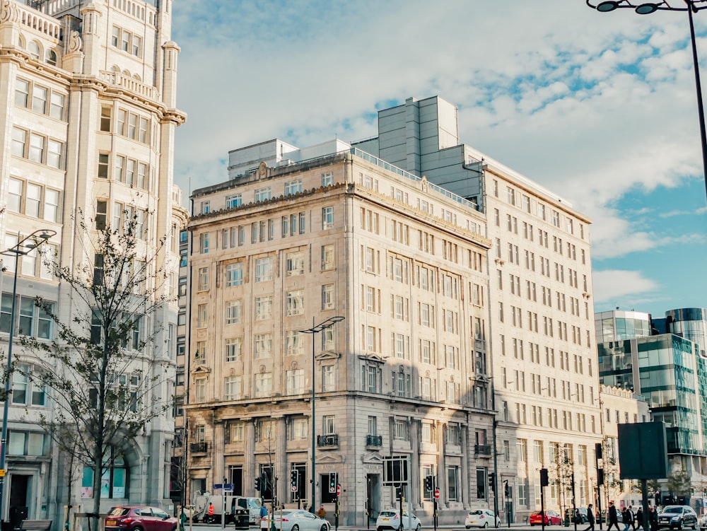 a group of tall buildings sitting next to each other