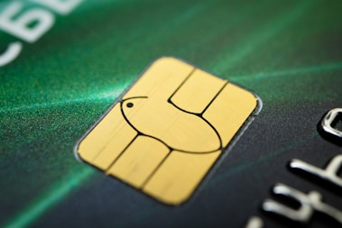 a close up of a credit card