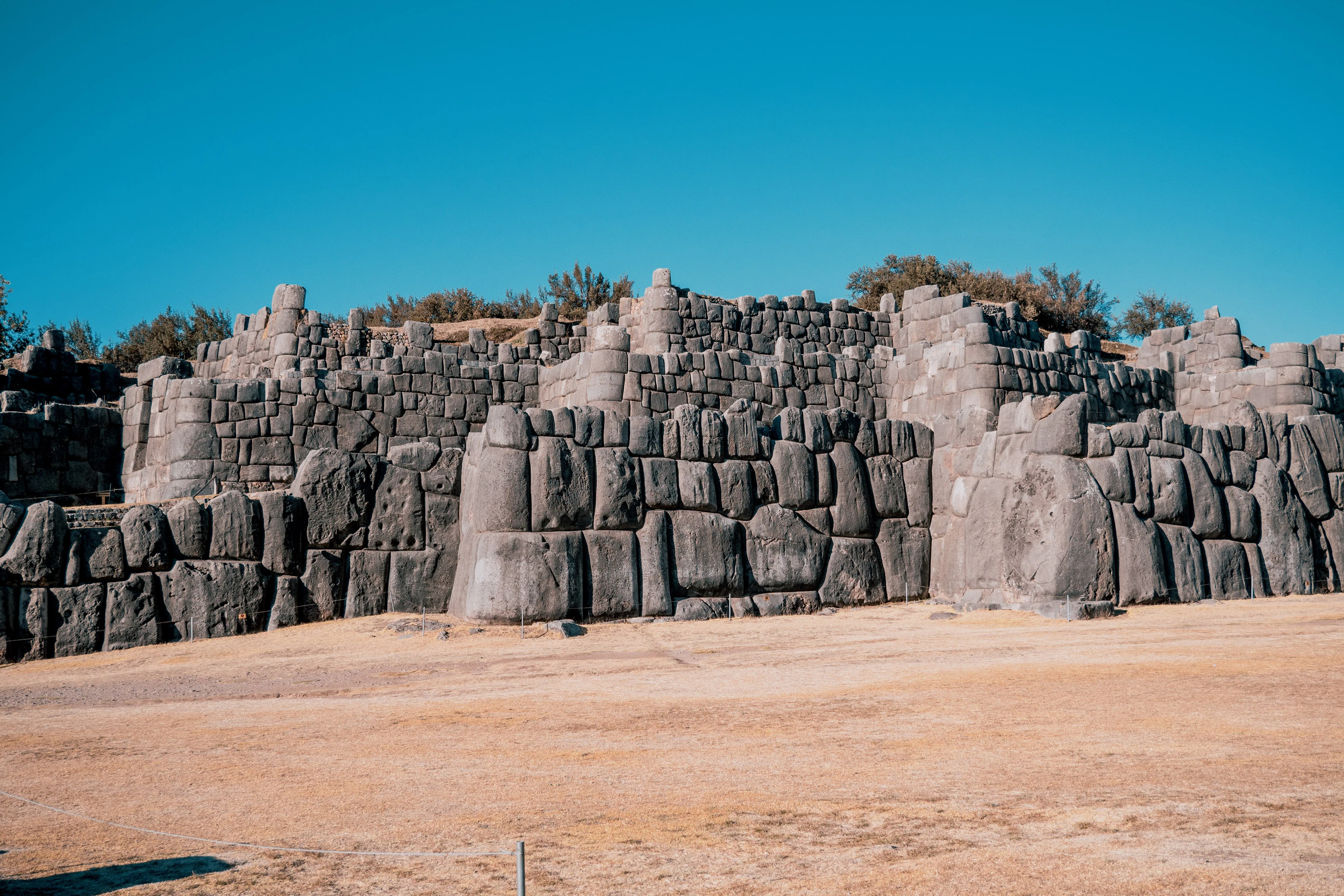 The massive polygonal Inca stone walls of Sacsayhuaman near Cusco