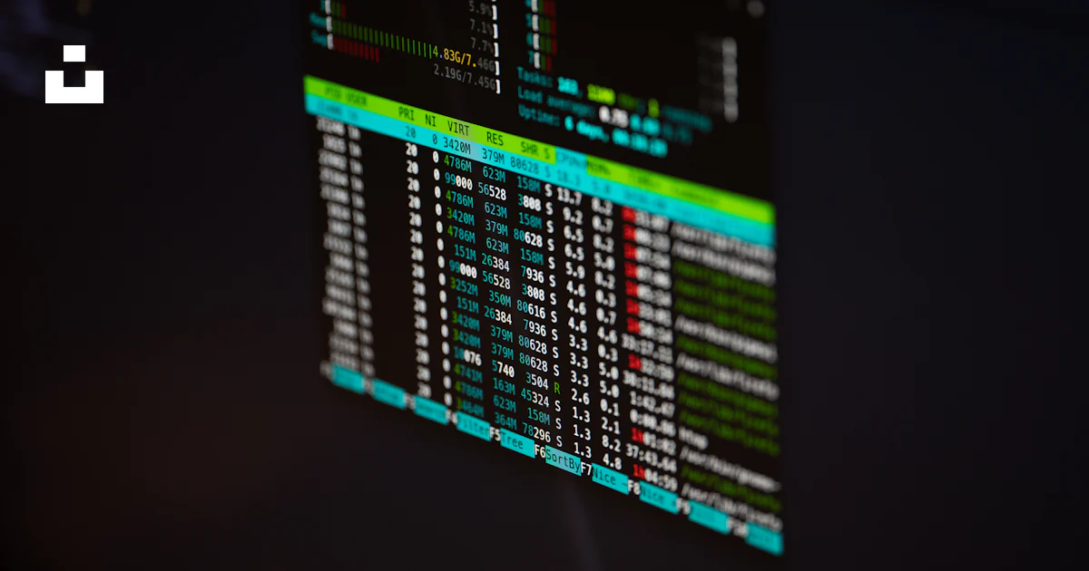 A computer screen with a lot of data on it photo – Free Switzerland ...