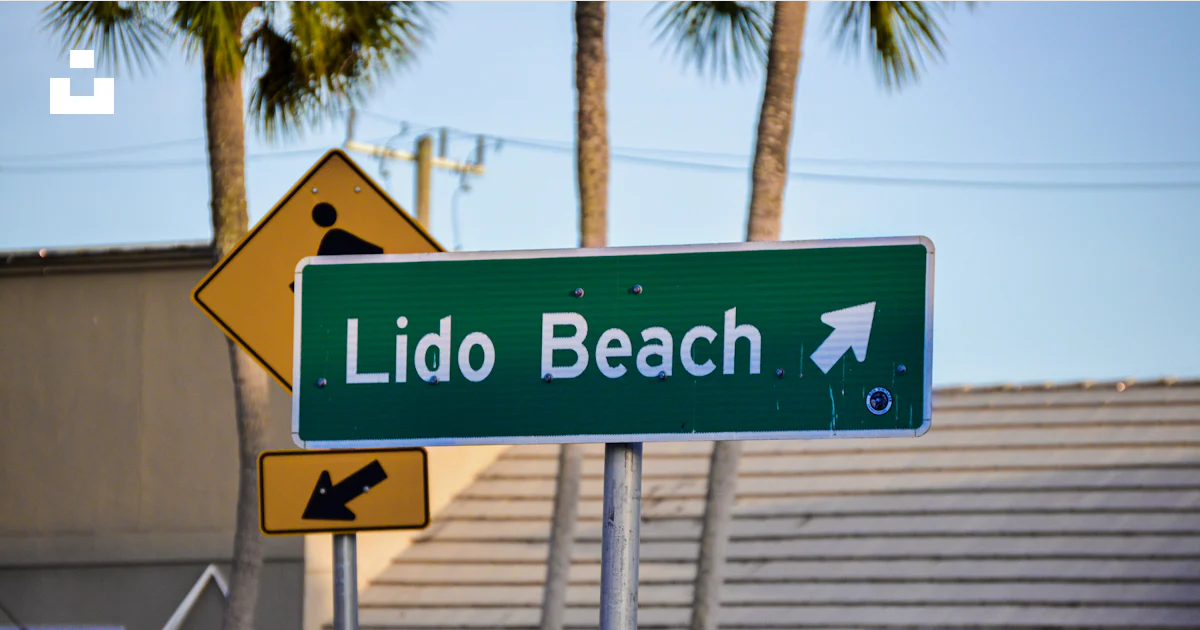 A street sign that says lido beach on it photo – Free Sarasota Image on ...