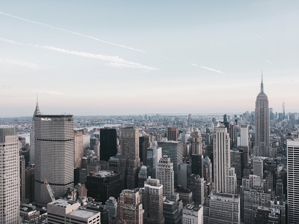 a view of a city from the top of a building