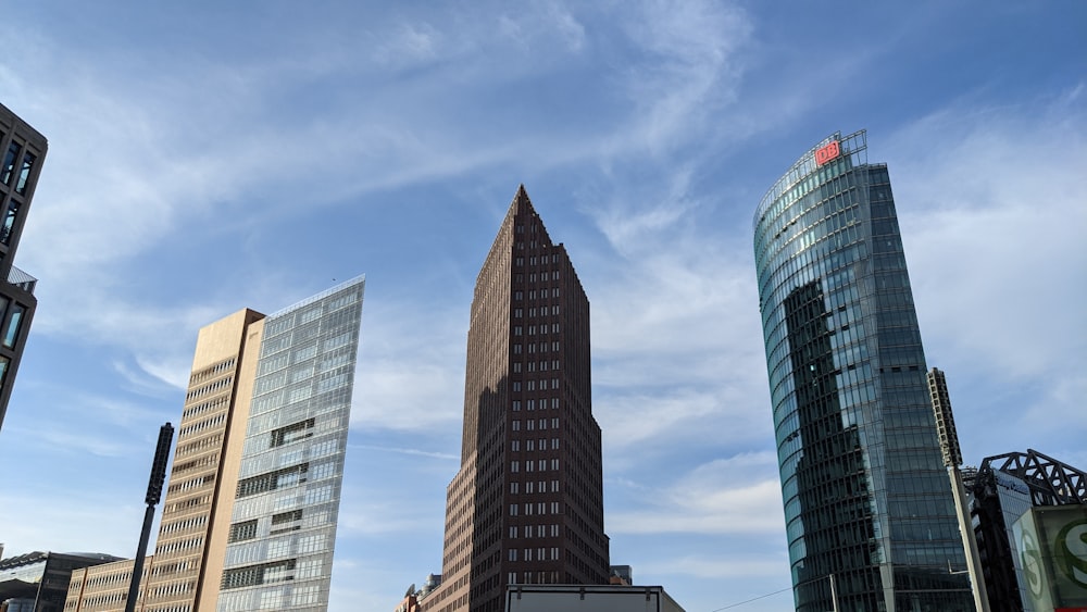 a group of tall buildings sitting next to each other