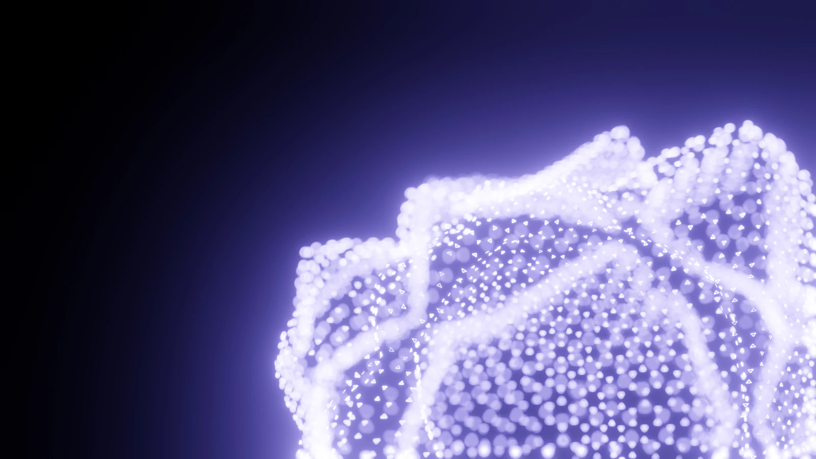 Abstract 3D render of a violet node cluster