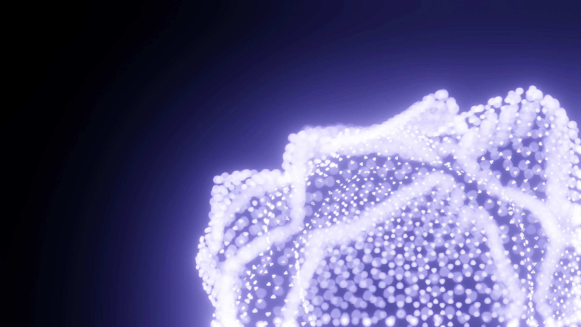 Abstract 3D render of a violet node cluster