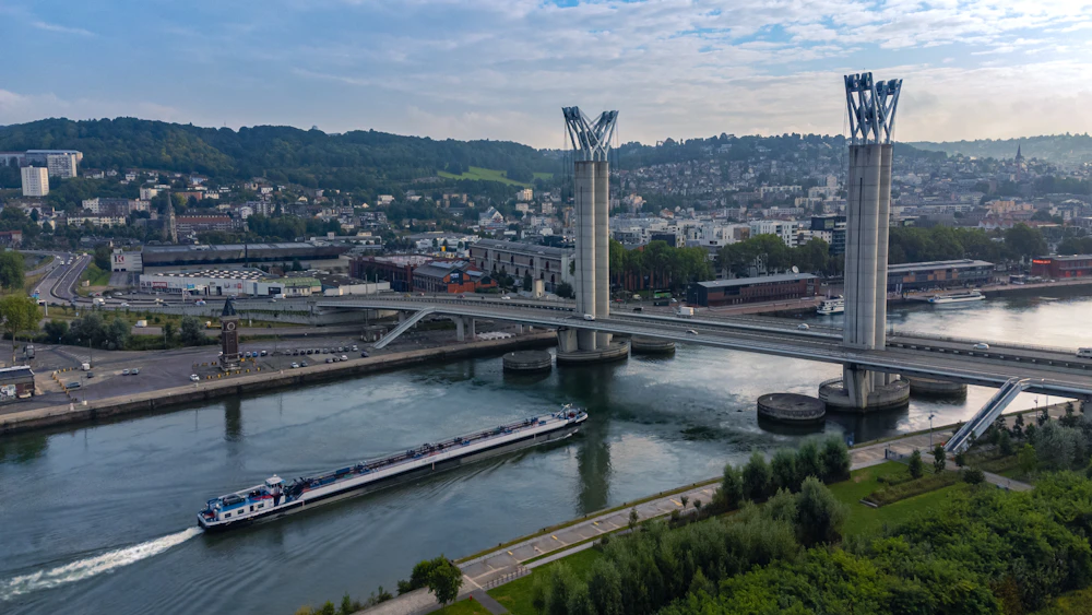 Rouen Gothic cathedral and half-timbered old town on a French cultural school trip