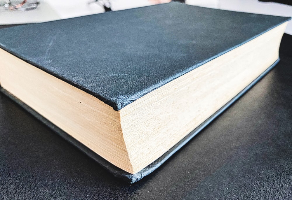 a close up of a book on a table