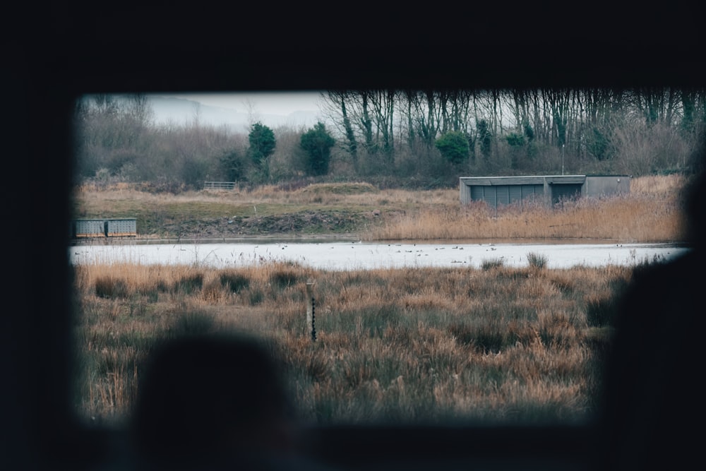 a view of a body of water through a window