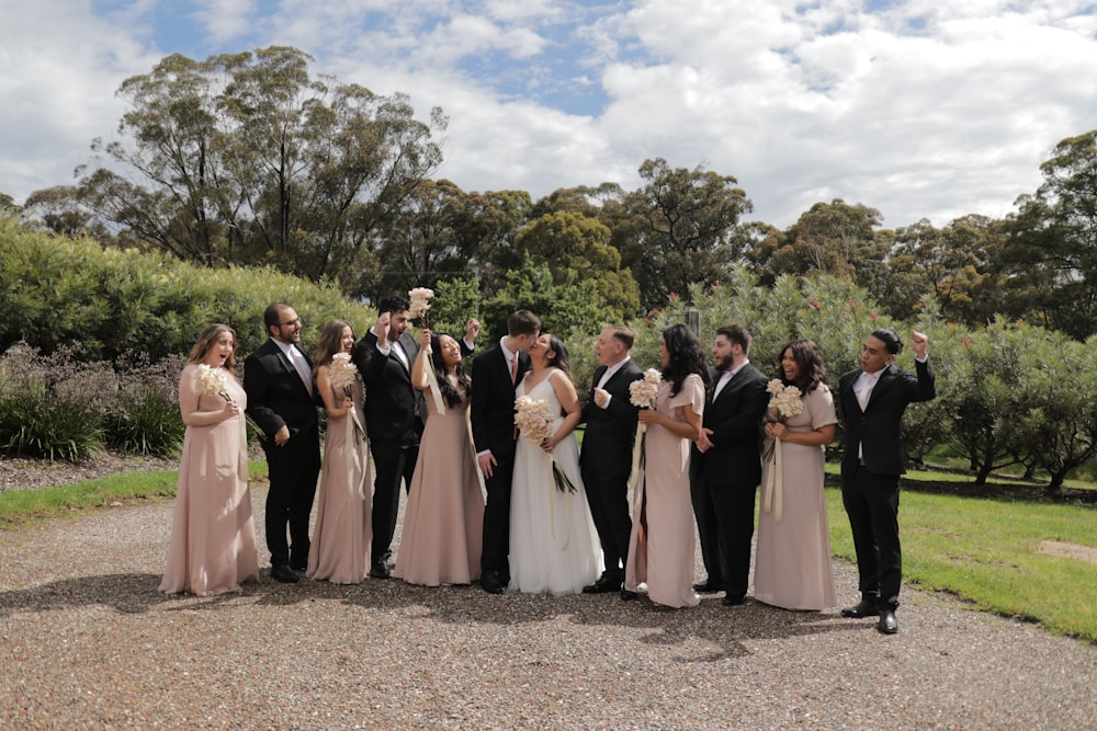 a group of people standing next to each other