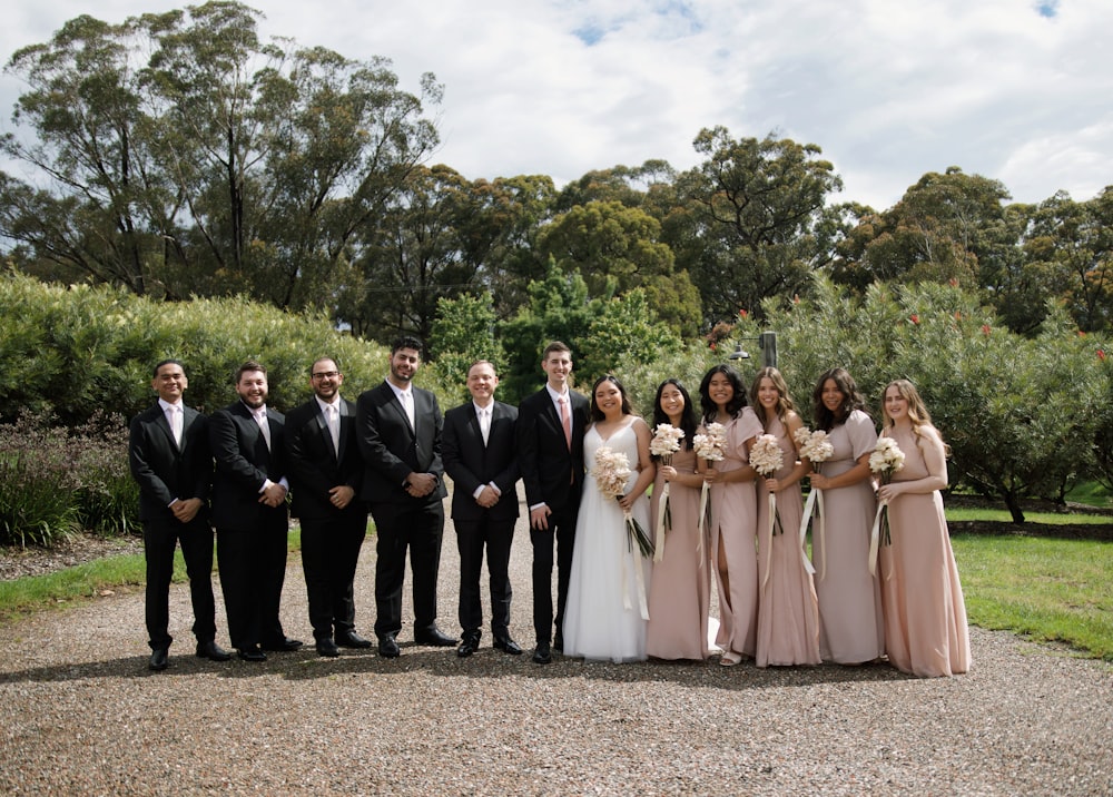 a group of people standing next to each other