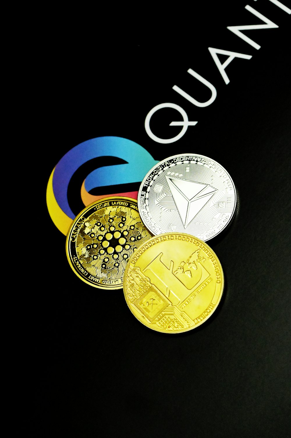 a pile of coins sitting on top of a table