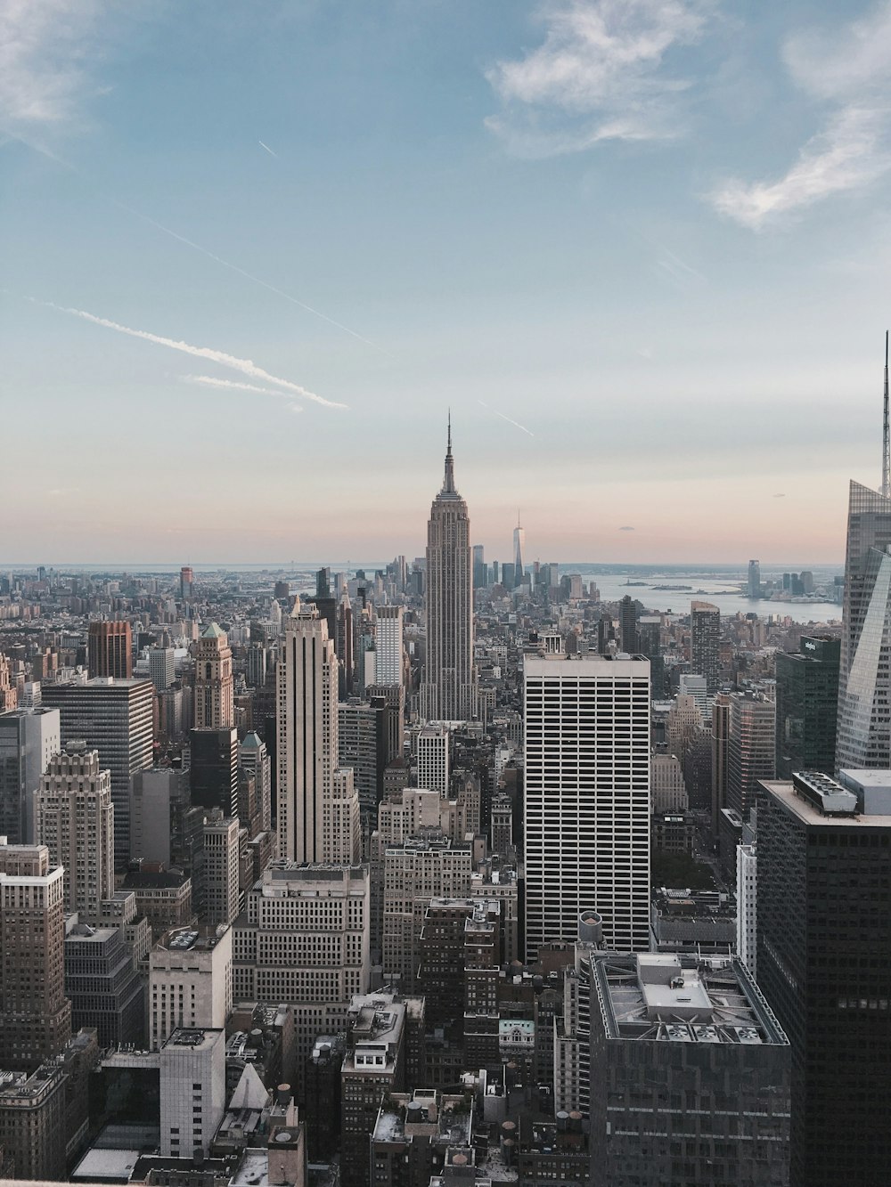 a view of a city with tall buildings