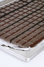 a close up of a chocolate bar on a tray
