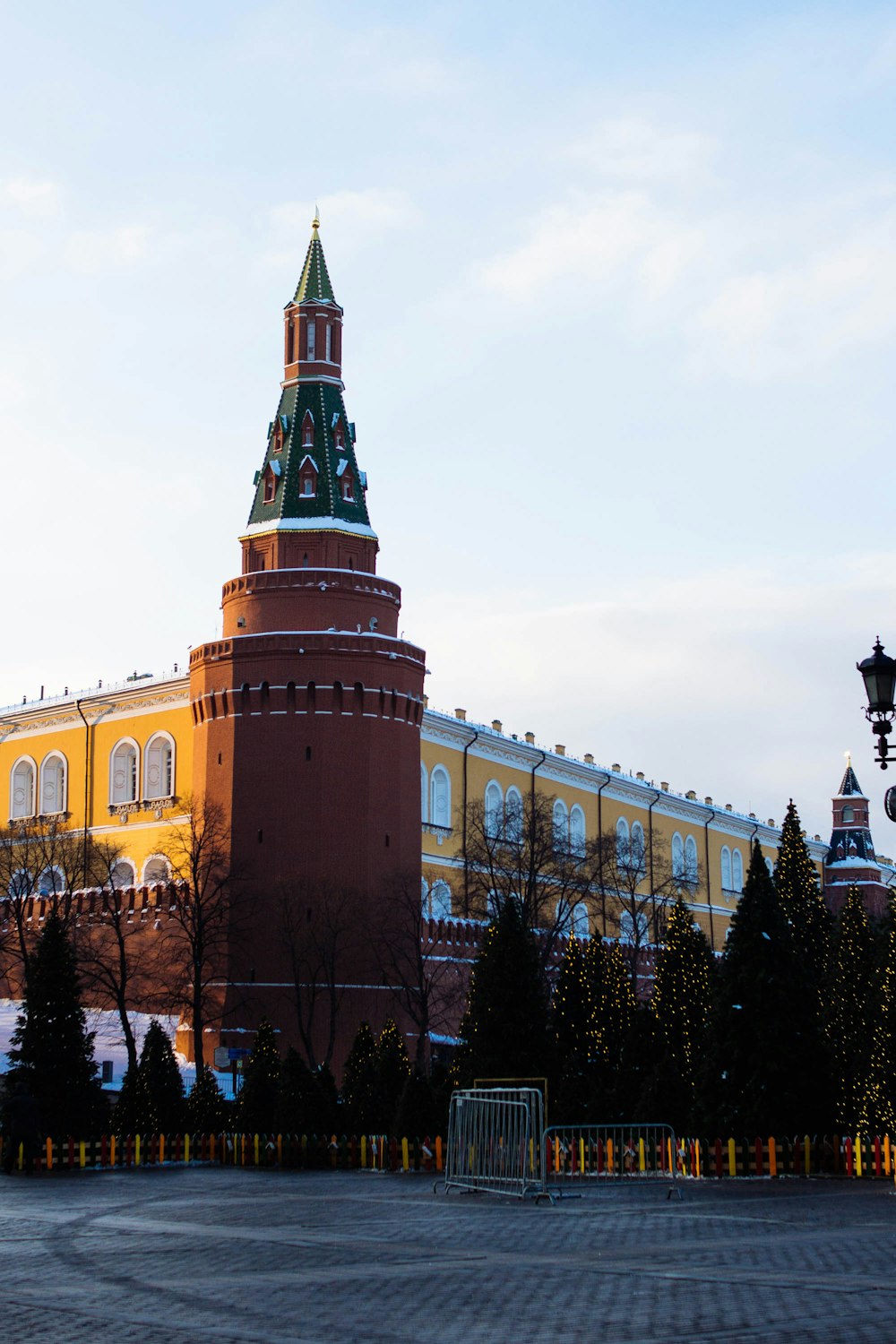 a large building with a clock tower on top of it