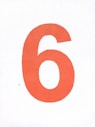 a close up of a number six on a white background