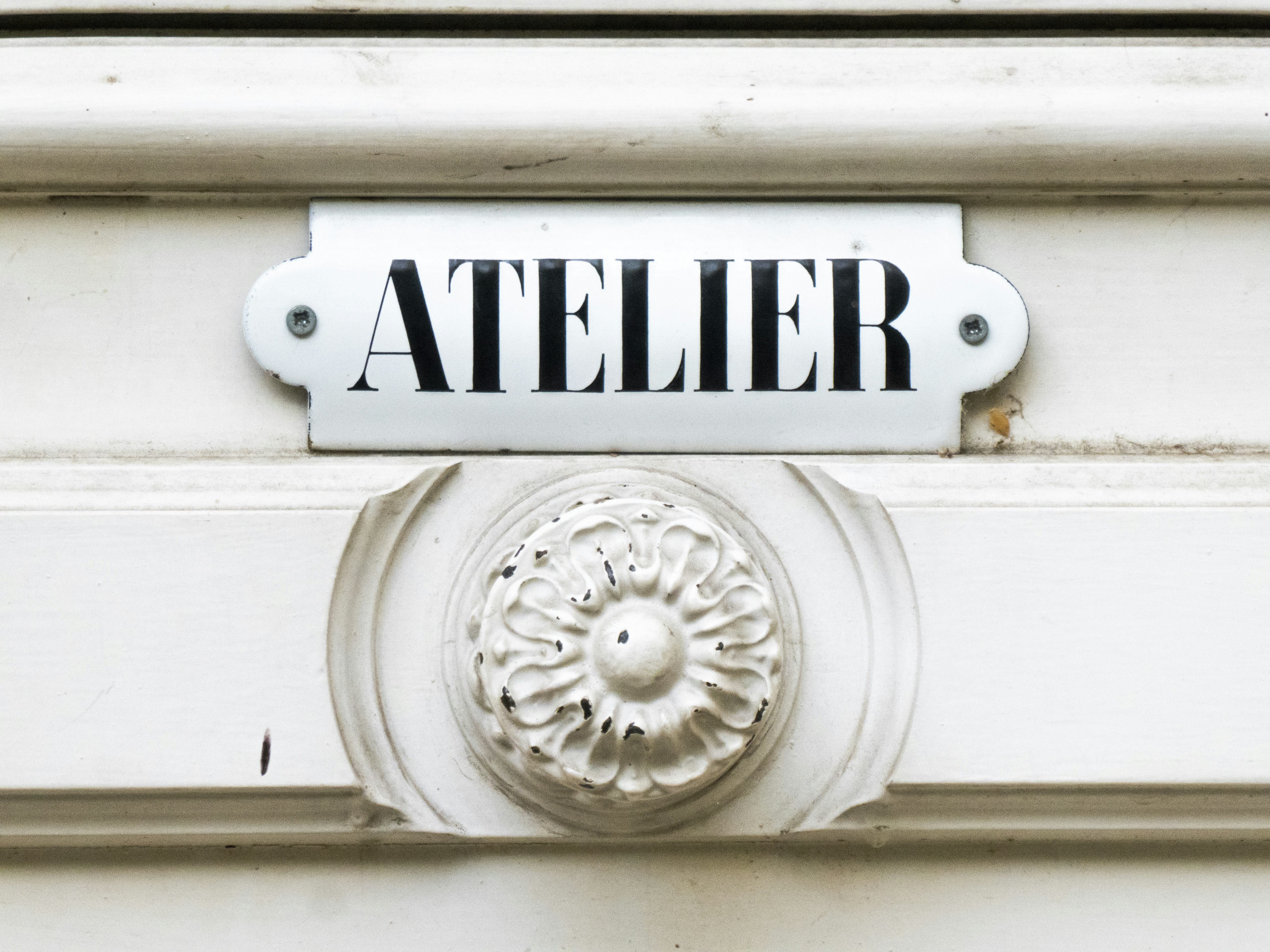 a close up of a sign on a door, 