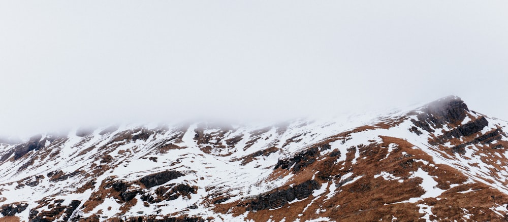 a snow covered mountain with a sky background