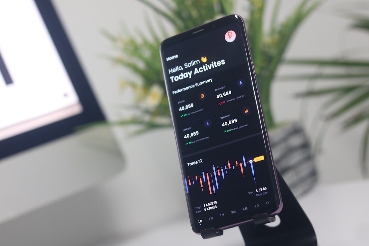 Smartphone showing trading notifications