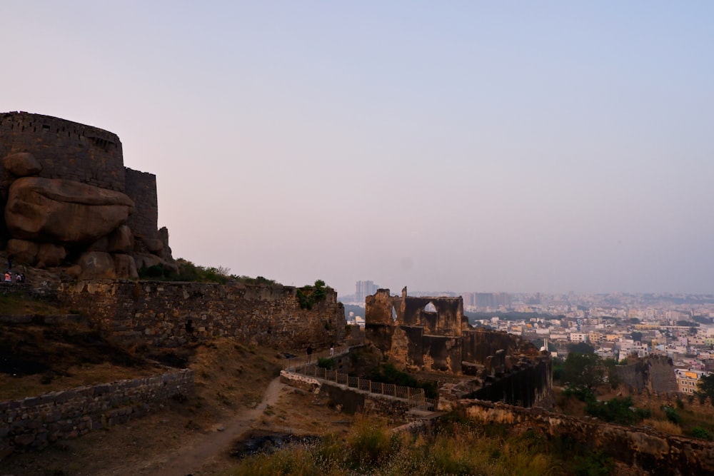 a view of a city from the top of a hill