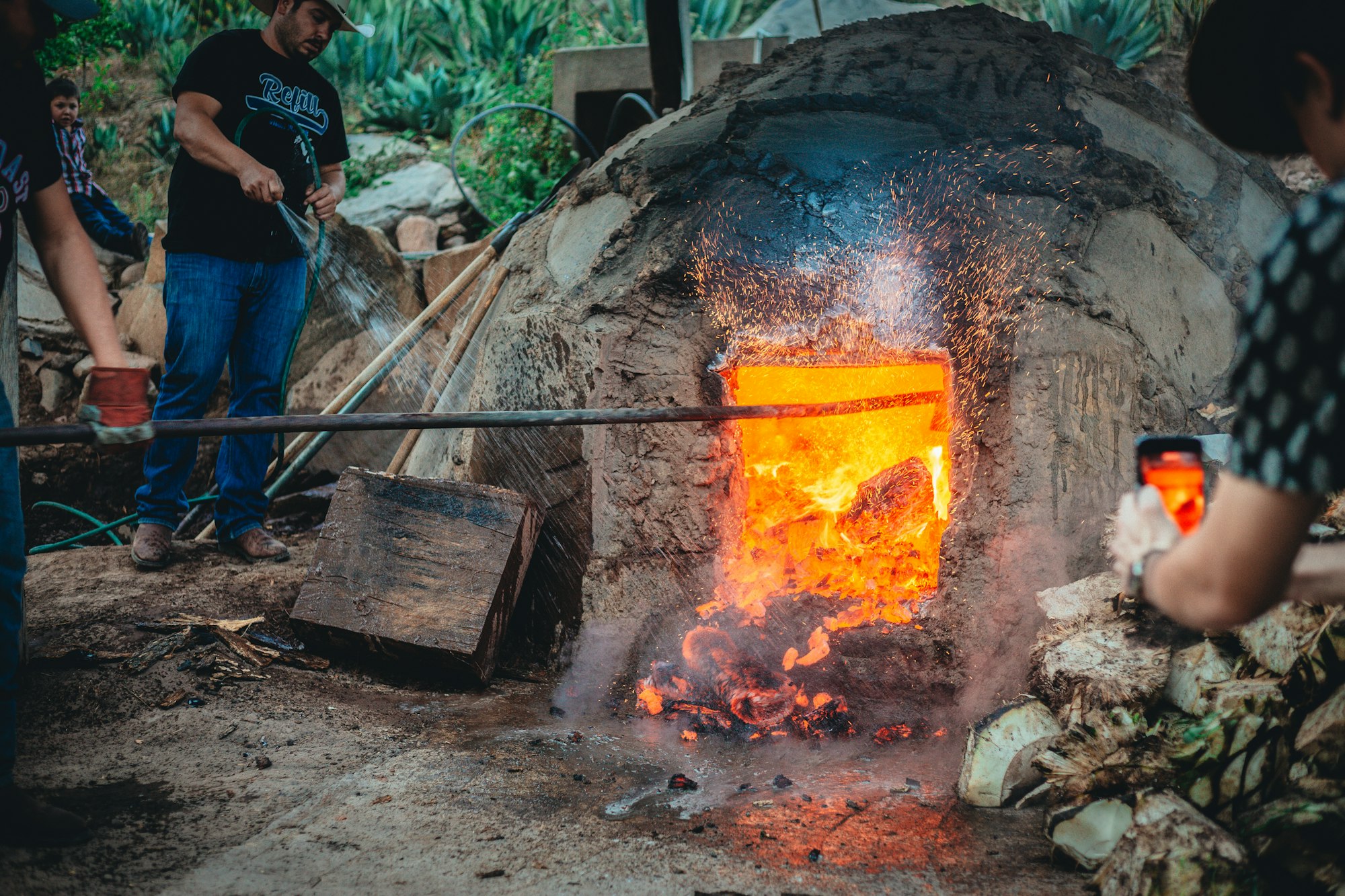 Artisanal mezcal making in Mexico.