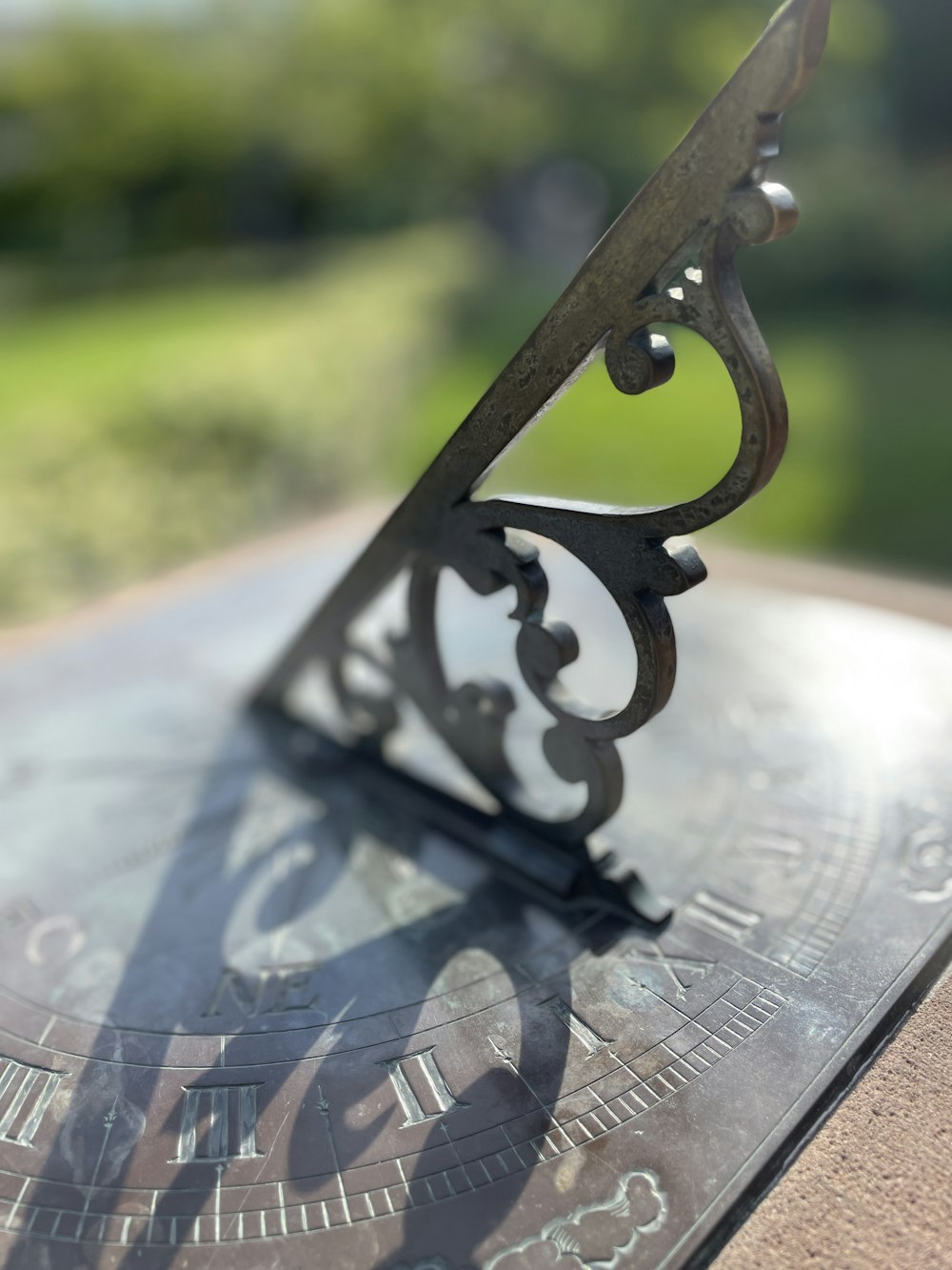 a close up of a metal object on a table