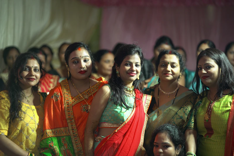 Elegant Indian sugar mummies gathered together