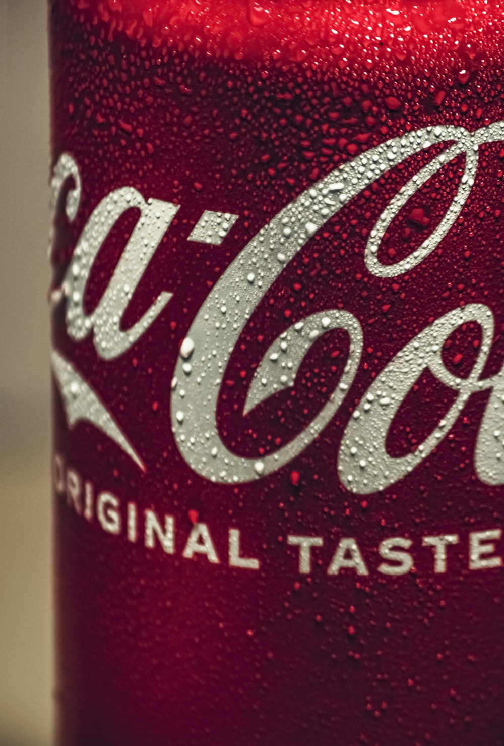 a close up of a can of coca cola