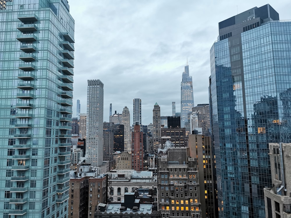 a view of a city from a high rise building