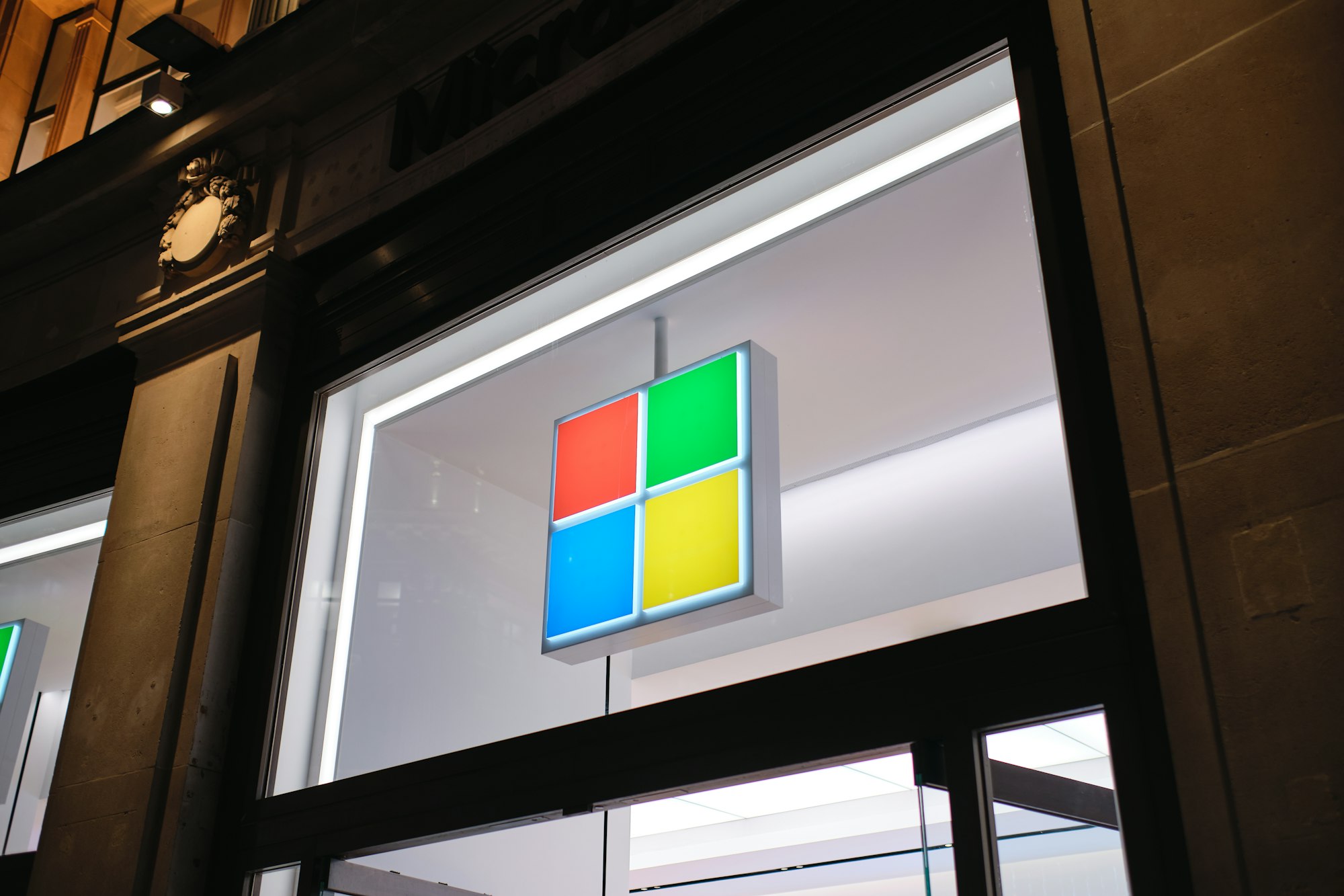 Microsoft Store sign.