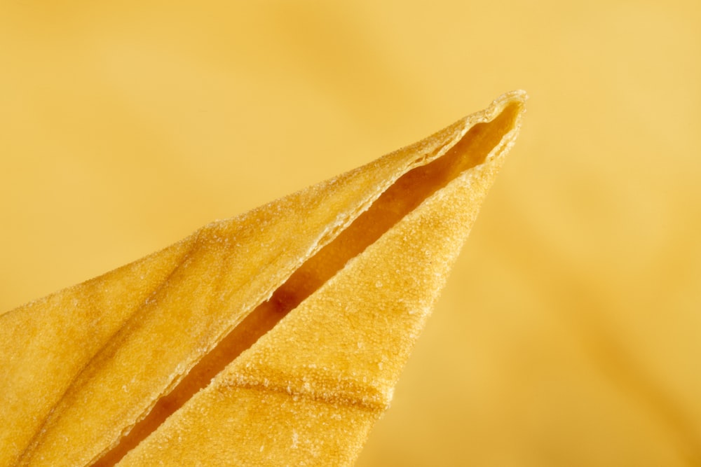 a close up of a yellow leaf with a yellow background