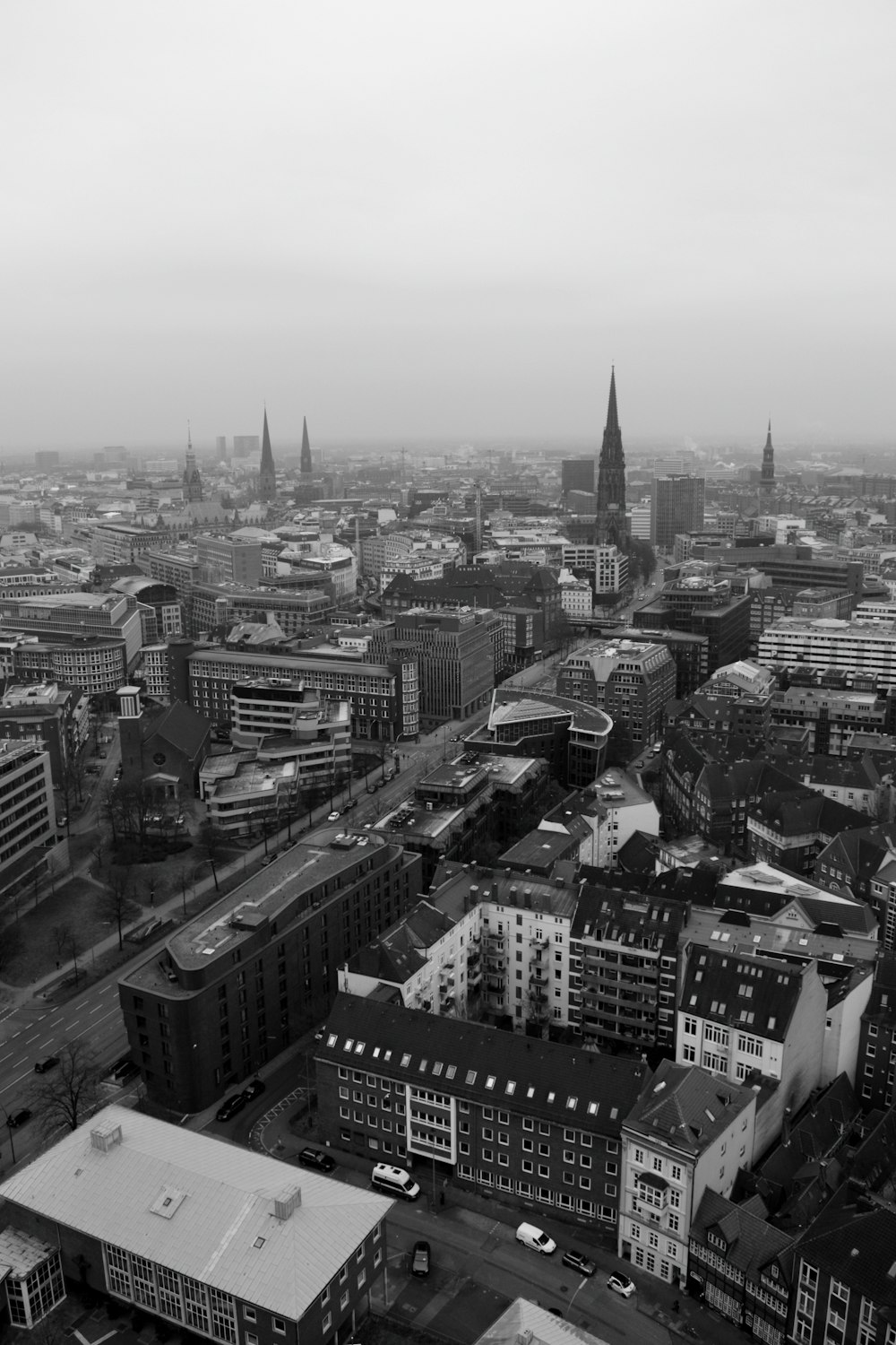 a black and white photo of a city