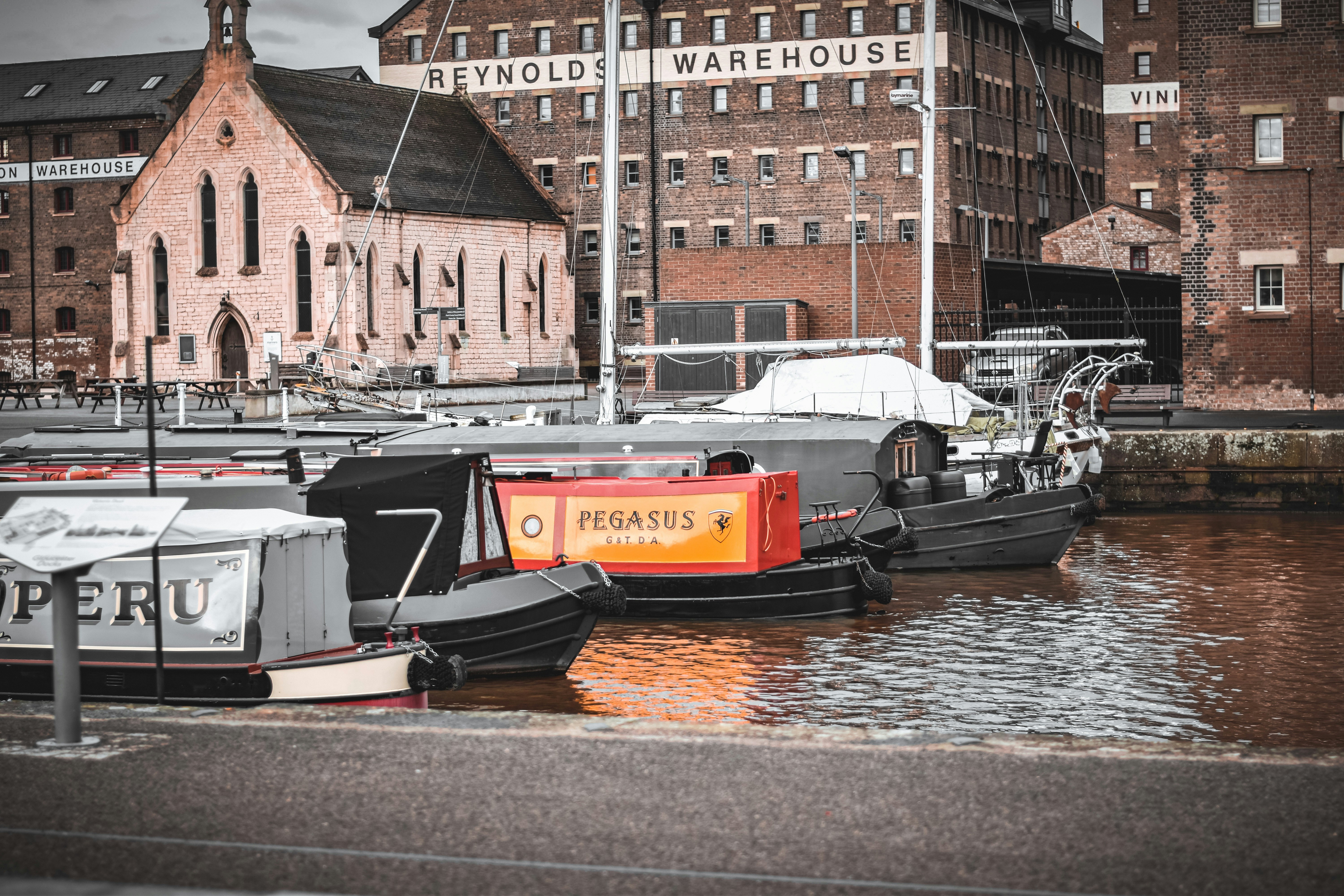 a boat sitting on top of a building