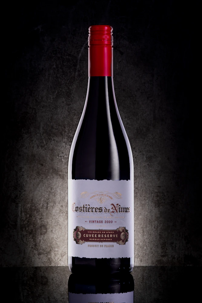 Wine bottle styled for a product page