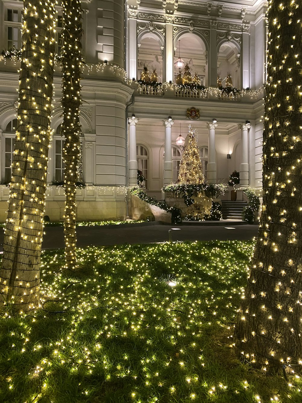 a large building with a lot of lights on it