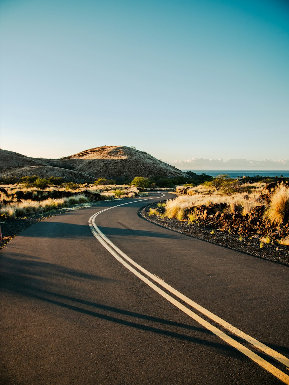 a person riding a skateboard down a curvy road